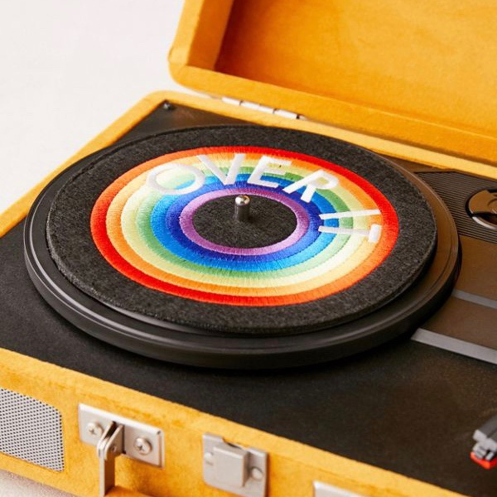 Over it rainbow vinyl dust mat